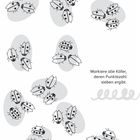 Text: "Sieben Punkte! Markiere alle Käfer, deren Punktezahl sieben ergibt." Gezeichnete Käfer mit Punkten auf grauen Flächen.