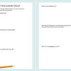 Zwei Seiten mit Überschrift "CREATE YOUR CLOSURE TOOLKIT" und Fragen zur Reflektion schmerzhafter Erlebnisse. Ein Bleistift liegt links.