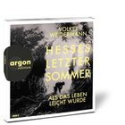 „Volker Weidermann: Hesses letzter Sommer. Als das Leben leicht wurde.“ Schwarz-Weiß-Foto mit Bäumen und Person.