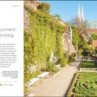 Texte: 14. ETAPPE Friedland – Heiligenstadt. Erklärt den Pilgerweg mit Toureninformationen und einer Karte entlang der Route. 

Bildbeschreibung: Ein gewundener Weg führt durch eine grüne, von Bäumen gesäumte Allee.
