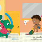 „…does she pull Daddy through the door and race across the slippery floor?“ Zwei Babys sitzen, zwei Drachen gehen.