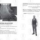 Texte: "COUNTING ON MYSTERY", "YOUR MISSION", "HINT", "ANSWER". Graues Zimmer von oben, Mann mit Bart in Anzug.