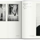 Texte: "TATI SPEAKS", "QUOTATIONS", "Tati in Berlin, 1971."

Links: Drei Schwarz-Weiß-Bilder eines Mannes in einem Aufzug. Rechts: Lachender Mann.