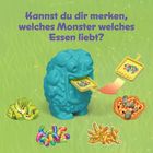 "Kannst du dir merken, welches Monster welches Essen liebt?" Ein blaues Monster isst bunte Würmer, daneben diverse Speisen.