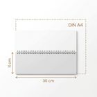 Text: "DIN A4", "11 cm", "30 cm". 
Zeigt die Maße eines DIN A4 Querformats mit Ringbindung.