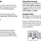 Texte: "Before You Read: The Big Sled Hill", "s-blend words", "high-frequency words", "bonus words". Illustration: Tiere im Schnee.