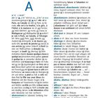 Französisch – Deutsch Wörterbuchseite. Großes "A". Beispiele: à Paris, à la gare. Begriffe: abaisser, abandonner, abbatte.