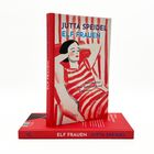"Jutta Speidel Elf Frauen. Geschichten über Sehnsucht und Eigensinn." Illustration: Frau in rot-weiß gestreiftem Kleid auf rotem Hintergrund.