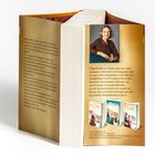 Texte beschreiben Dialog und Autorin Lisa Graf, geboren in Passau. Drei Buchcover unten, Porträt einer Frau oben.