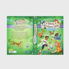 Titel: "Die Schule der Magischen Tiere: Hin und weg!"

Illustration: Kinder und magische Tiere spielen auf einem Fußballfeld. Ein Junge mit Ball, ein Mädchen mit rotem Haar.