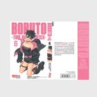"BORUTO - TWO BLUE VORTEX - 6" ist in großen, rosa Buchstaben geschrieben. Das Cover zeigt eine Figur in schwarz-rosa Kleidung.