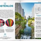 KOSTENLOS, Beste kostenlose Erlebnisse: Liste von Museen, Festen, und Sehenswürdigkeiten in Seoul, Foto von Fluss zwischen Gebäuden.