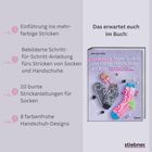 Einführung ins mehrfarbige Stricken, bebilderte Anleitungen, 10 Socken- und 8 Handschuh-Designs. Buchcover mit Strickbildern.