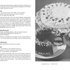 Rezepttexte für Bienentisch, Schokoladen-Bienentisch und Gußkuchen. Rechts: runde Torte und Schokoladenkranz.