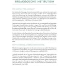 "EINE WACHSENDE PÄDAGOGISCHE INSTITUTION" oben. Text beschreibt den Ausbau von Ganztagsschulen und deren Bedeutung.
