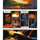 Eine dramatische Illustration zeigt eine Explosion, erschrockene Gesichter und Figuren, die das Geschehen beobachten.