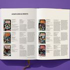 Die Seiten zeigen "STORYLINES & CREDITS" und Comic-Cover von Star Wars Nr. 1 bis 6 auf lilafarbenem Hintergrund.