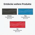 "Entdecke weitere Produkte" oben. Drei Tischquerkalender: Schwarz, Blau, Rot mit Maßen 30 x 11 cm.