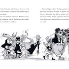 Texte: "Ladies and gentlemen, welcome to Barnham’s circus..."  
Illustration: Kinder in Kostümen, Clowns, ein Drache, fröhliche Atmosphäre.