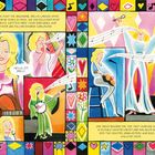 Der Text erklärt, dass Dolly über 60 Jahre Karriere hat, über 50 Alben veröffentlichte und mehr als 100 Millionen Platten verkaufte. Bunte Illustration.