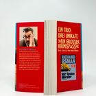Ein Trio. Drei Unikate. »Ein großer Krimispaß« Denis Scheck. Links: Autorbeschreibung mit Foto.