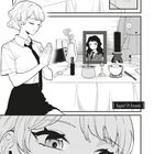 Comic mit Unterhaltungen: 

1. "Nicht doch. Michiru hätte sich bestimmt gefreut."
2. "Entschuldigen Sie die frühe Störung."
3. "Komm jederzeit wieder."
4. "Aber dann komm ich wieder."
5. "Versprochen!" 

Illustrationen von Personen in Gesprächen.