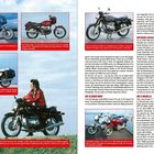 "BMW" in rotem Text; Motorräder mit Informationen: R 90 S, R 100 RS, R 75/5. Artikel über Motorräder und deren Entwicklung.
