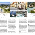 "7 TAGE in den Alpen" - Eine detaillierte Reisebeschreibung von Tag 1 bis Tag 7 mit Bildern von Landschaften und Aktivitäten.