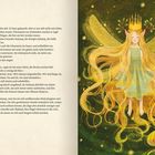 Der Text erzählt von Morius und Sulamay. Rechts ist eine Illustration einer geflügelten Figur mit goldenem Haar und Krone.