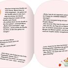 Ein Text in Form einer geöffneten, rosa Karte. Links oben ein großes "O" in einem Kreis. Illustrationen: Gießkanne, Gummistiefel, Gartenzwerg.