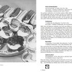 Links oben: Rezepte für feinen Zwiebackauflauf, Grießauflauf, Reisauflauf, Apfelreisauflauf. Rechts unten: Windbeutel, Eclairs.