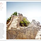 Zitat: „Wer Großes versucht, ist bewundernswert, auch wenn er fällt.“ - Seneca. Frau auf der Chinesischen Mauer.