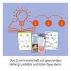 Das Experimentierheft mit spannenden Hintergrundinfos und tollen Spielideen. Eine Illustration mit Glühbirne und Zahlen.