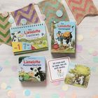 „Mein Lieselotte Countdown“, „Das Lieselotte Kartenspiel“, und „Lieselotte Mutmachkarten“. Bunte Dekoration.