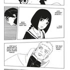 Illustration mit vier Panels: Erste zeigt Person mit Brille im Profil, nächste andere Figur mit kurzem Haar. Text über Interesse an Boruto.