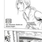 #172 Der »Moment« direkt vor deinen Augen. Illustration: Person im Basketballtrikot, Gebäude mit Menschen, Schriftzug "WAAA" und "Basketballmeisterschaft".