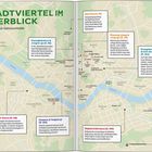 Stadtviertel im Überblick: Karte von Seoul mit markierten Stadtteilen und kurzen Beschreibungen ihrer Besonderheiten.