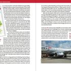 Texte: "Air-Berlin", "Börsengang und Übernahmen", "Nicht weniger als 17 deutsche Flughäfen steuert Air Berlin..." 

Eine Karte zeigt Air Berlin's Startplätze. Rechts ein Flugzeug.