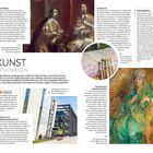 Texte: Kunst in Slowenien. Alte Meister. Volkskunst. Ivana Kobilca. Moderne und zeitgenössische Kunst. Slowenische Impressionisten. Illustrationen: historische Gemälde und ein modernes Gebäude.