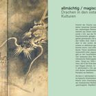 Allmächtig / magisch: Drachen in den ostasiatischen Kulturen. Illustration eines Drachen mit detailliertem Kopf und Krallen.