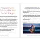 - "Wesentliche Schritte bei der Aurachirurgie"
- Liste: Lösung von Verbindlichkeiten, Karmische Situationen verändern.
- Bild rechts unten: Menschliche Silhouette mit leuchtenden Chakren.