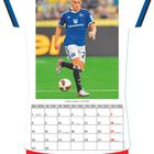Kalender von November. Nicolás Capaldo *14.09.1998. Trikot-Design mit einem Fußballspieler in blauer HSV-Ausrüstung.