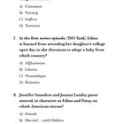 Fragen und Multiple-Choice-Antworten zur Serie „How Well Do You Know…“, mit Themen zu Edina, ihrer Tochter und Gastauftritten.