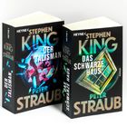 Zwei Bücher: "Der Talisman" mit Kristallmotiv, "Das schwarze Haus" mit Fenster. Autoren: Stephen King, Peter Straub.