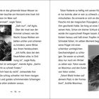 Buchseite mit Textpassagen. Links: Illustration eines Vulkans. Rechts: Illustration eines geflügelten Wesens im Flug.