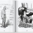 Text links: "The Seven Chakras of R. Crumb" mit Kommentaren zu den Chakras.  
Rechts: Frau lehnt verschlungen auf einem Stuhl.