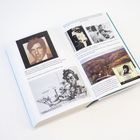 Texte über Leonard Cohens Alben und Erfolge, Schwarz-Weiß-Illustrationen, Landschaftsfoto, CD-Cover-Bilder.