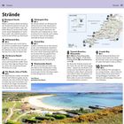 56 Themen

**Strände**

1. Blackpool Sands  
2. Whitesand Bay  
3. Porthcurno Beach  
4. Par Beach, Isles of Scilly  

Foto: Sandstrand mit Felsen und blauem Wasser.