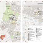 Stadtplan mit Highlights: Nationalgalerie, Slowenisches Ethnografisches Museum, Sehenswürdigkeiten und Cafés.