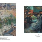 Links: Pablo Picasso, Boulevard de Clichy, 1901. Rechts: Ricard Canals, Die Bar, 1909. Beide Ölgemälde zeigen Szenen.